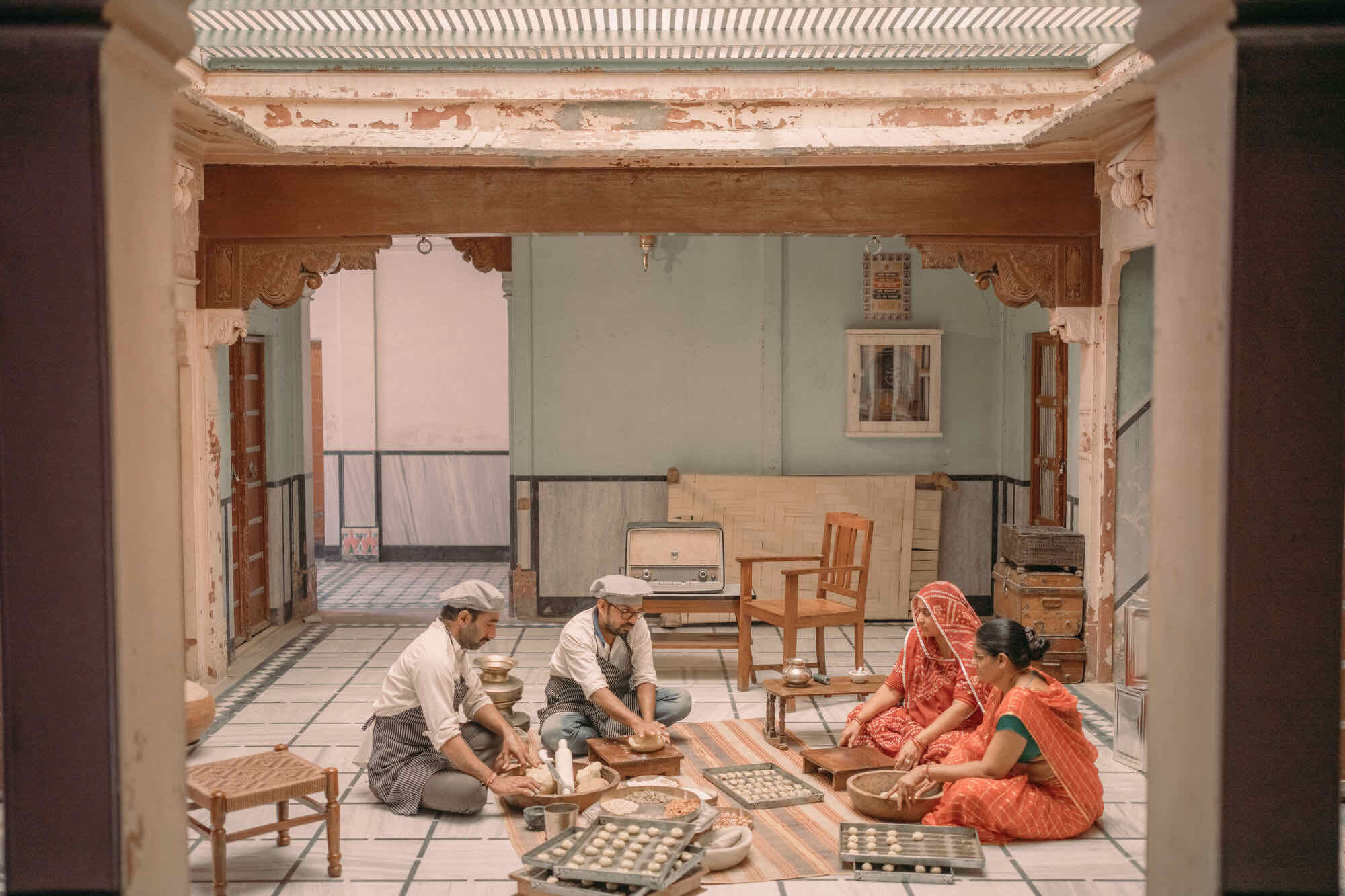 Bakers at work in a heritage Bikaner haveli